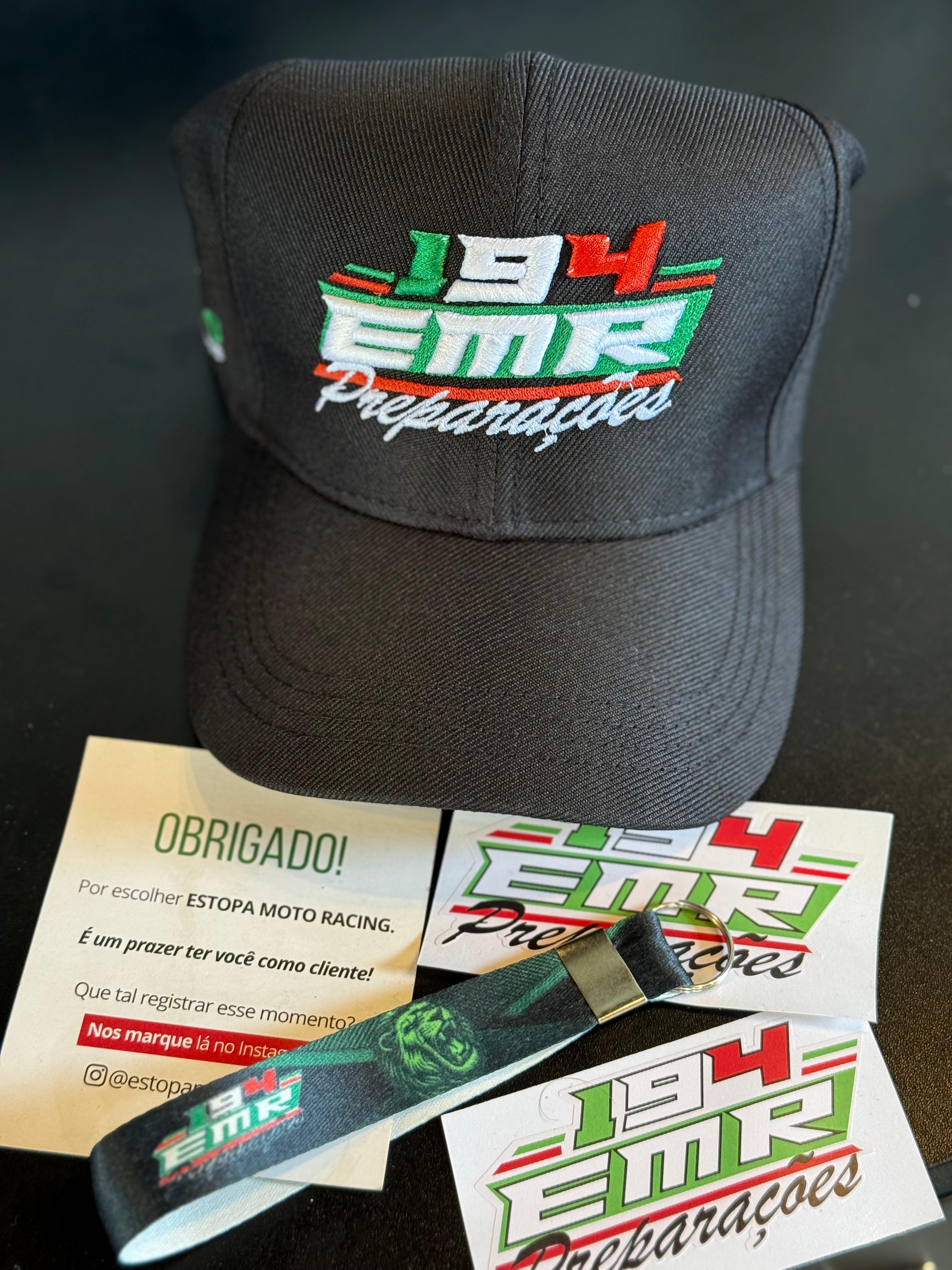 kit trajado EMR boné camisa Adsivo chaveiro cartão EMR